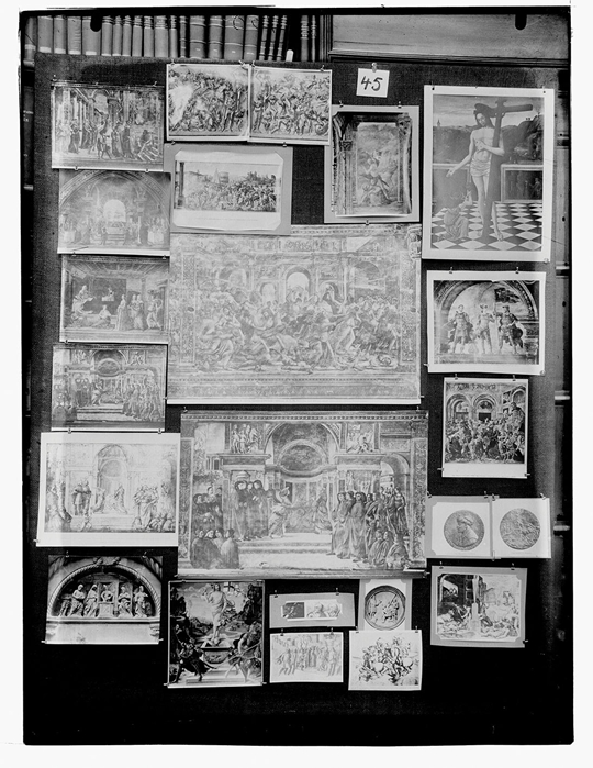 阿比·瓦尔堡，《记忆女神图集》（第45号：多梅尼科·基尔兰达约，佛罗伦萨托纳波尼小礼拜堂，佛罗伦萨新圣母大殿等相关图像），1924-1929年